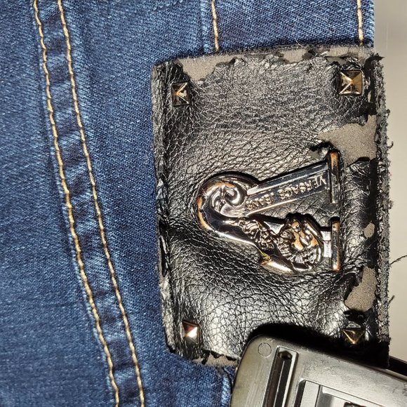 19) VERSACE Jeans Slim Fit men's dark deep indigo *Rare* - Picture 12 of 15